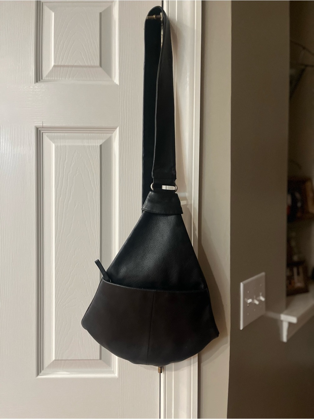 Madewell Black Leather Crossbody Sling Bag